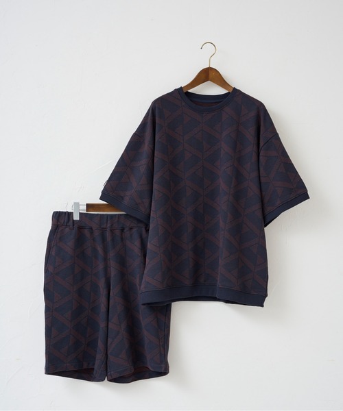 CPCM（シーピーシーエム）の「カットジャガード半袖クルーネックスウェット（スウェット・メンズ・ネイビー/グリーン/アイボリー・MEDIUM/LARGE）」の10枚目の写真