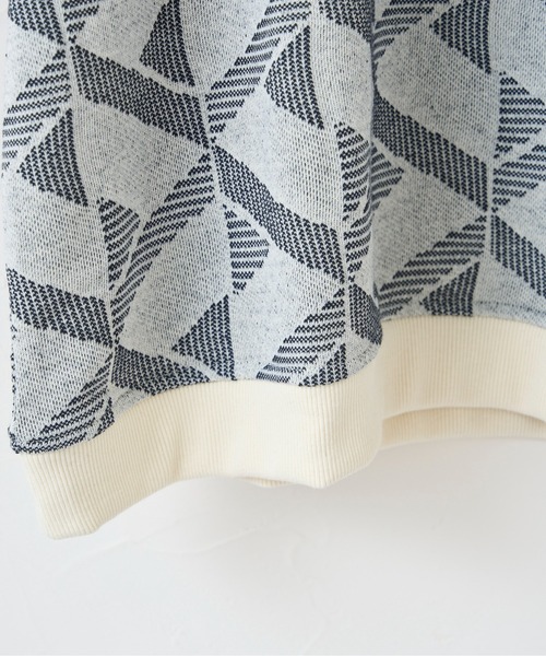 CPCM（シーピーシーエム）の「カットジャガード半袖クルーネックスウェット（スウェット・メンズ・ネイビー/グリーン/アイボリー・MEDIUM/LARGE）」の8枚目の写真
