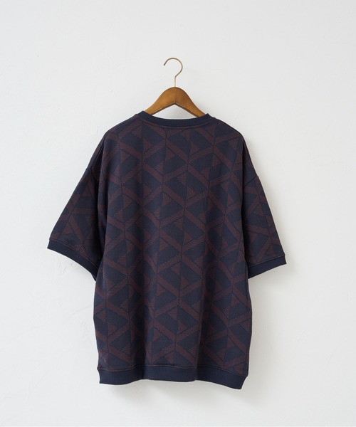 CPCM（シーピーシーエム）の「カットジャガード半袖クルーネックスウェット（スウェット・メンズ・ネイビー/グリーン/アイボリー・MEDIUM/LARGE）」の12枚目の写真