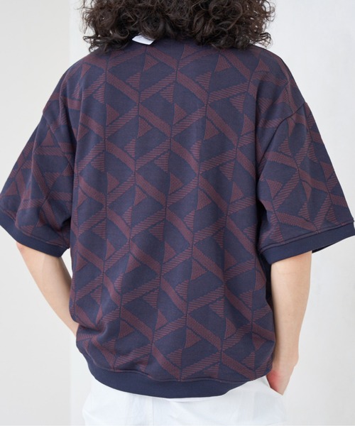 CPCM（シーピーシーエム）の「カットジャガード半袖クルーネックスウェット（スウェット・メンズ・ネイビー/グリーン/アイボリー・MEDIUM/LARGE）」の18枚目の写真