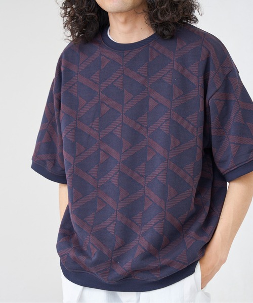 CPCM（シーピーシーエム）の「カットジャガード半袖クルーネックスウェット（スウェット・メンズ・ネイビー/グリーン/アイボリー・MEDIUM/LARGE）」の20枚目の写真