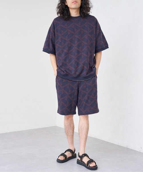 CPCM（シーピーシーエム）の「カットジャガード半袖クルーネックスウェット（スウェット・メンズ・ネイビー/グリーン/アイボリー・MEDIUM/LARGE）」の21枚目の写真