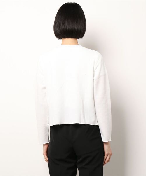 ehka sopo（エヘカソポ）の「クルーネックワッフルカーディガン（カーディガン/ボレロ・レディース・ベージュ/オフホワイト/サックスブルー/チャコール・ﾌﾘ-）」の6枚目の写真