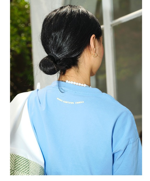 Bonjour Girl(ボンジュールガール)の「【Planforotherday/プラン・フォー・アザーデイ】SUN & LOVE TEE サン・アンド・ラブ ショートスリーブTシャツ(Tシャツ/カットソー・レディース・ホワイト/ピンク/ブルー・SMALL/LARGE/MEDIUM/XL)」の8枚目の写真