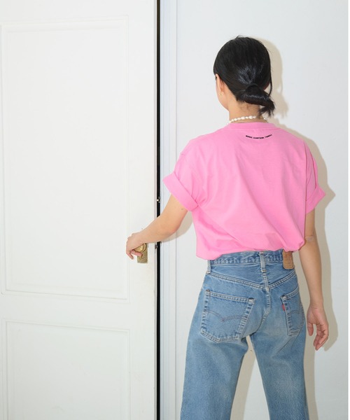 Bonjour Girl(ボンジュールガール)の「【Planforotherday/プラン・フォー・アザーデイ】SUN & LOVE TEE サン・アンド・ラブ ショートスリーブTシャツ(Tシャツ/カットソー・レディース・ホワイト/ピンク/ブルー・SMALL/LARGE/MEDIUM/XL)」の5枚目の写真