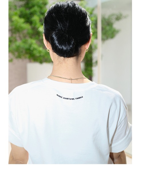 Bonjour Girl(ボンジュールガール)の「【Planforotherday/プラン・フォー・アザーデイ】SUN & LOVE TEE サン・アンド・ラブ ショートスリーブTシャツ(Tシャツ/カットソー・レディース・ホワイト/ピンク/ブルー・SMALL/LARGE/MEDIUM/XL)」の6枚目の写真