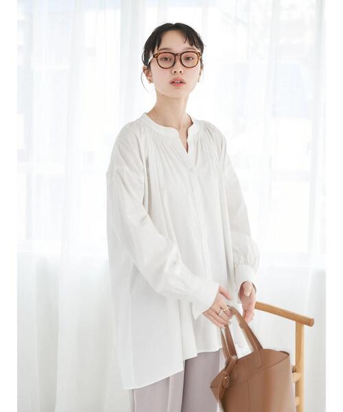 earth music&ecology（アースミュージックアンドエコロジー）の「シャーリングスキッパーチュニック（Tシャツ/カットソー・レディース・イエロー/ベージュ/オフホワイト/カーキ・FREE）」の5枚目の写真