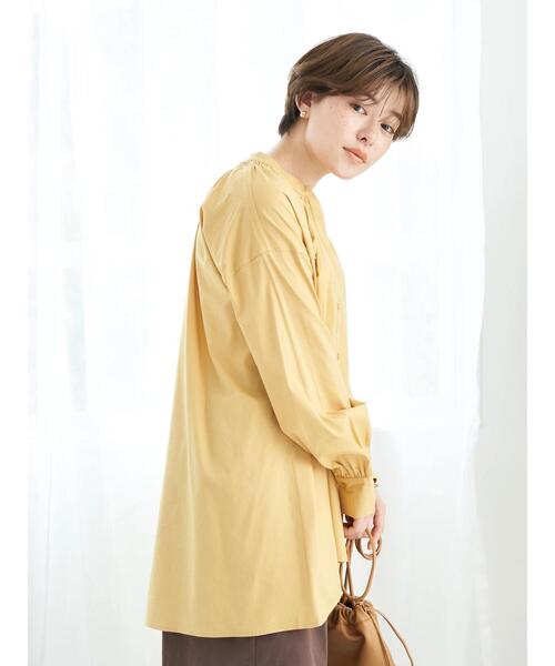 earth music&ecology（アースミュージックアンドエコロジー）の「シャーリングスキッパーチュニック（Tシャツ/カットソー・レディース・イエロー/ベージュ/オフホワイト/カーキ・FREE）」の11枚目の写真