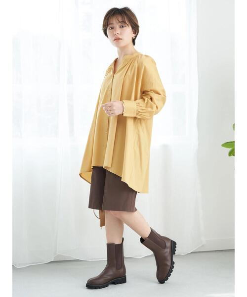 earth music&ecology（アースミュージックアンドエコロジー）の「シャーリングスキッパーチュニック（Tシャツ/カットソー・レディース・イエロー/ベージュ/オフホワイト/カーキ・FREE）」の14枚目の写真