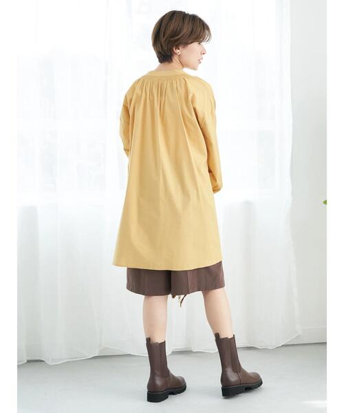 earth music&ecology（アースミュージックアンドエコロジー）の「シャーリングスキッパーチュニック（Tシャツ/カットソー・レディース・イエロー/ベージュ/オフホワイト/カーキ・FREE）」の16枚目の写真
