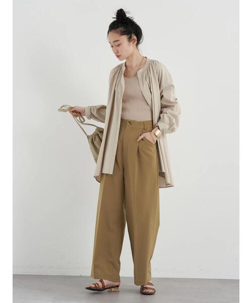 earth music&ecology（アースミュージックアンドエコロジー）の「シャーリングスキッパーチュニック（Tシャツ/カットソー・レディース・イエロー/ベージュ/オフホワイト/カーキ・FREE）」の18枚目の写真