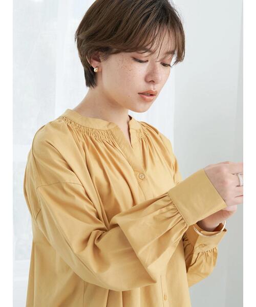 earth music&ecology（アースミュージックアンドエコロジー）の「シャーリングスキッパーチュニック（Tシャツ/カットソー・レディース・イエロー/ベージュ/オフホワイト/カーキ・FREE）」の19枚目の写真