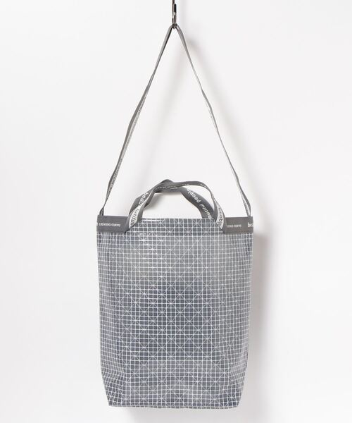 beautiful people（ビューティフルピープル）の「beautiful people-women plaid vinyl logotape should（ショルダーバッグ・レディース・グレー・FREE）」の2枚目の写真