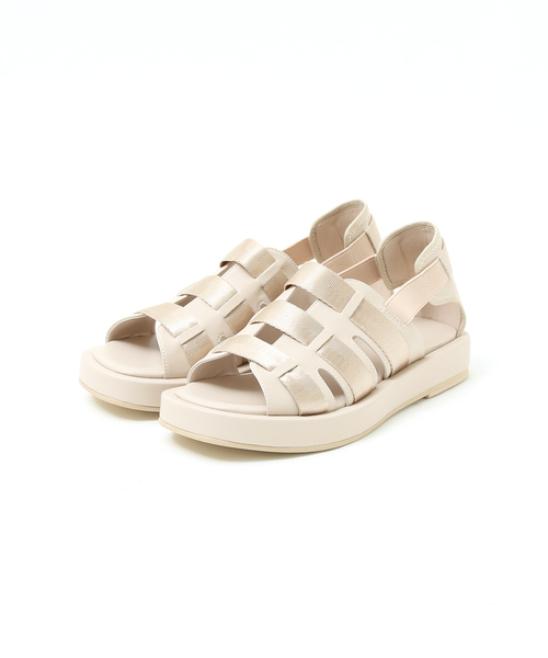 Au BANNISTER（オゥバニスター）の「グルカ風/ 厚底 スクエア  スポーツ フラット サンダル（サンダル・レディース・ブラック/ライトグレー/カーキ/アイボリー/ピンクベージュ・S/M/L）」の5枚目の写真