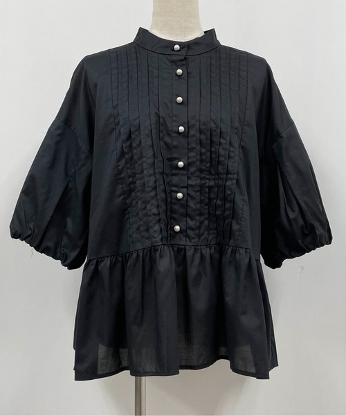 PICCIN（ピッチン）の「パールボタンペプラムピンタックブラウス（シャツ/ブラウス・レディース・ブラック/オフホワイト/ベビーピンク・M）」の21枚目の写真