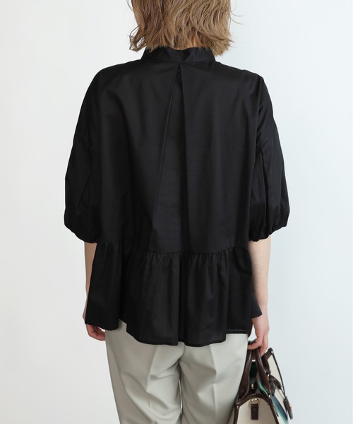 PICCIN（ピッチン）の「パールボタンペプラムピンタックブラウス（シャツ/ブラウス・レディース・ブラック/オフホワイト/ベビーピンク・M）」の6枚目の写真