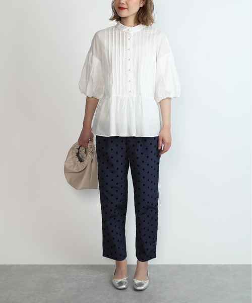 PICCIN（ピッチン）の「パールボタンペプラムピンタックブラウス（シャツ/ブラウス・レディース・ブラック/オフホワイト/ベビーピンク・M）」の17枚目の写真