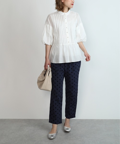 PICCIN（ピッチン）の「パールボタンペプラムピンタックブラウス（シャツ/ブラウス・レディース・ブラック/オフホワイト/ベビーピンク・M）」の20枚目の写真