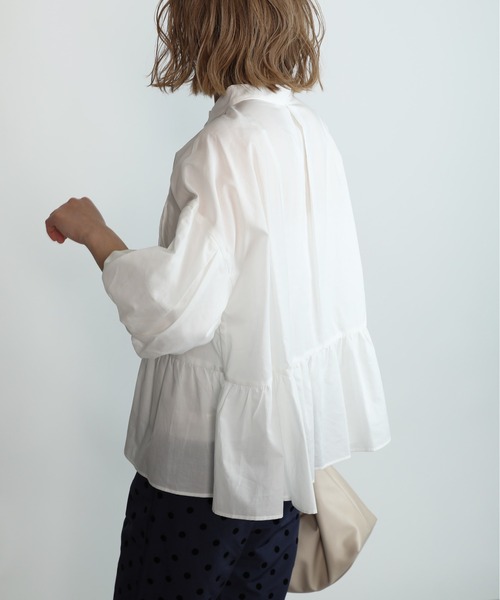 PICCIN（ピッチン）の「パールボタンペプラムピンタックブラウス（シャツ/ブラウス・レディース・ブラック/オフホワイト/ベビーピンク・M）」の16枚目の写真