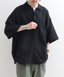 GLOSTER | 【GLOSTER/グロスター】リネンライクミリタリービッグシャツ オーバーサイズシャツ(シャツ/ブラウス)