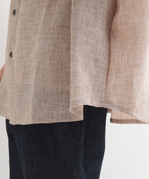 GLOSTER（グロスター）の「【GLOSTER/グロスター】リネンライクミリタリービッグシャツ オーバーサイズシャツ（シャツ/ブラウス・メンズ・ブラック/ベージュ/オリーブ・FREE）」の4枚目の写真