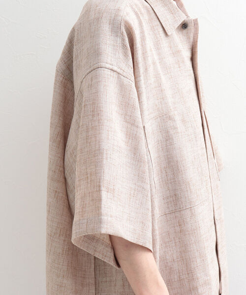 GLOSTER（グロスター）の「【GLOSTER/グロスター】リネンライクミリタリービッグシャツ オーバーサイズシャツ（シャツ/ブラウス・メンズ・ブラック/ベージュ/オリーブ・FREE）」の5枚目の写真