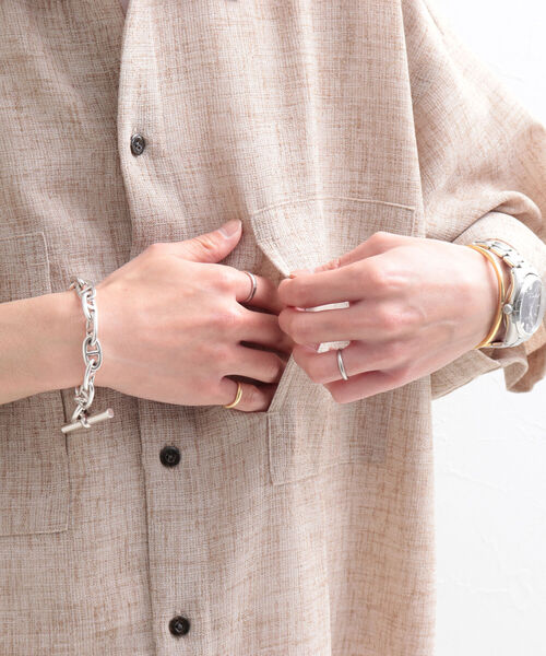 GLOSTER（グロスター）の「【GLOSTER/グロスター】リネンライクミリタリービッグシャツ オーバーサイズシャツ（シャツ/ブラウス・メンズ・ブラック/ベージュ/オリーブ・FREE）」の7枚目の写真