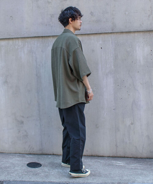 GLOSTER（グロスター）の「【GLOSTER/グロスター】リネンライクミリタリービッグシャツ オーバーサイズシャツ（シャツ/ブラウス・メンズ・ブラック/ベージュ/オリーブ・FREE）」の16枚目の写真