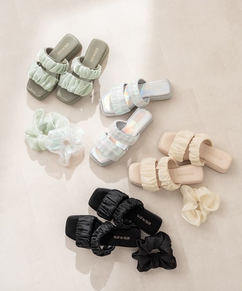 OLIVE des OLIVE(オリーブデオリーブ)の「シュシュ付きサンダル(サンダル・レディース・ブラック/オフホワイト/ミント/クリア・SMALL/MEDIUM/LARGE)」の14枚目の写真