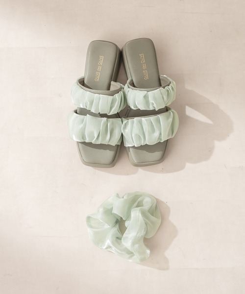 OLIVE des OLIVE(オリーブデオリーブ)の「シュシュ付きサンダル(サンダル・レディース・ブラック/オフホワイト/ミント/クリア・SMALL/MEDIUM/LARGE)」の15枚目の写真