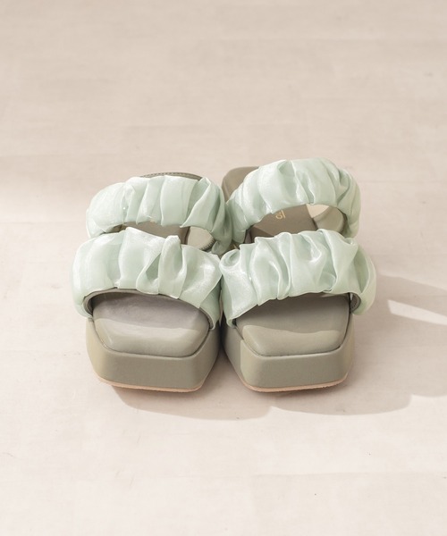 OLIVE des OLIVE(オリーブデオリーブ)の「シュシュ付きサンダル(サンダル・レディース・ブラック/オフホワイト/ミント/クリア・SMALL/MEDIUM/LARGE)」の6枚目の写真