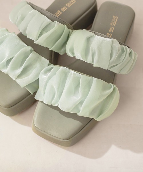 OLIVE des OLIVE(オリーブデオリーブ)の「シュシュ付きサンダル(サンダル・レディース・ブラック/オフホワイト/ミント/クリア・SMALL/MEDIUM/LARGE)」の11枚目の写真