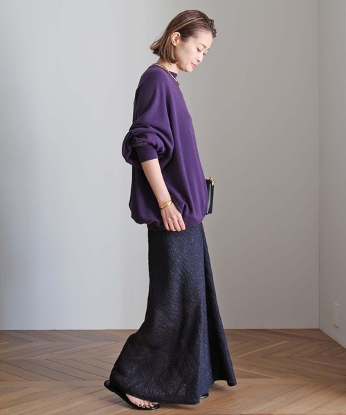 美品✨Deuxieme Classe gleamスカート　マキシ丈　ネイビー Deuxieme Classe（ドゥーズィエムクラス）の「*gleam スカート