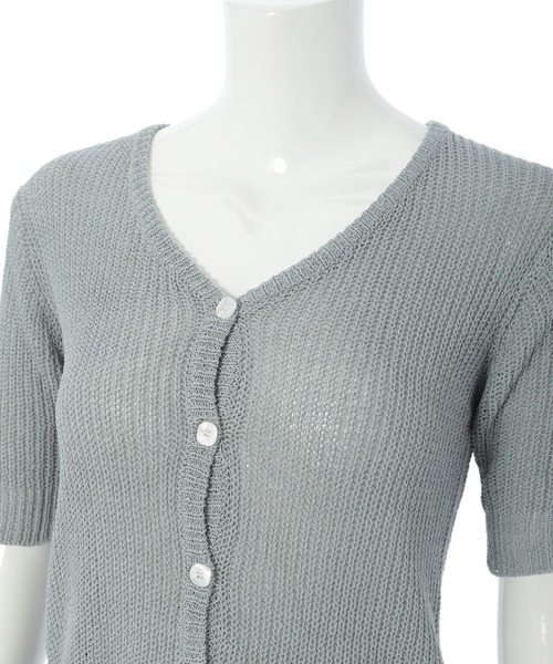 fifth（フィフス）の「ハーフスリーブニットカーディガン（カーディガン/ボレロ・レディース・ホワイト/ブルーグレー・M）」の19枚目の写真