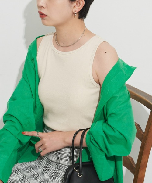 Aunt Marie's（アントマリーズ）の「カップ付きアメスリリブタンク（タンクトップ・レディース・ブラウン/ベージュ/ブラック・FREE）」の5枚目の写真