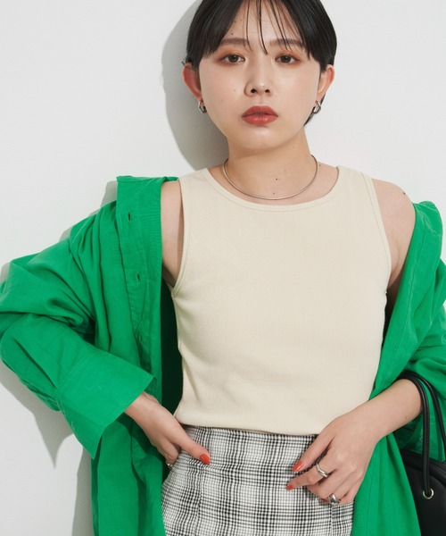 Aunt Marie's（アントマリーズ）の「カップ付きアメスリリブタンク（タンクトップ・レディース・ブラウン/ベージュ/ブラック・FREE）」の6枚目の写真