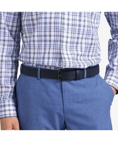 TOMMY HILFIGER（トミーヒルフィガー）の「ベーシックレザーベルト（ベルト・メンズ・ネイビー・95㎝/85cm）」の2枚目の写真