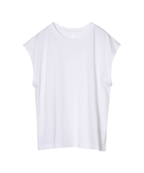Re:EDIT（リエディ）の「[接触冷感]フレンチスリーブシルケットカットソー（Tシャツ/カットソー・レディース・ブラック/グリーン/ブルー/ピンク/ホワイト/オレンジ・MEDIUM/LARGE）」の7枚目の写真