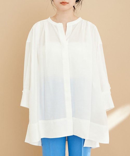 ADAM ET ROPE'（アダムエロペ）の「【WEB限定】バックリボンチュニックシャツ（シャツ/ブラウス・レディース・グリーン系その他/ブラック/ホワイト・FREE）」の11枚目の写真