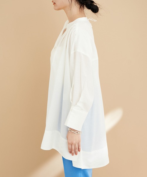 ADAM ET ROPE'（アダムエロペ）の「【WEB限定】バックリボンチュニックシャツ（シャツ/ブラウス・レディース・グリーン系その他/ブラック/ホワイト・FREE）」の12枚目の写真