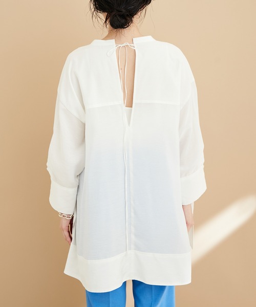 ADAM ET ROPE'（アダムエロペ）の「【WEB限定】バックリボンチュニックシャツ（シャツ/ブラウス・レディース・グリーン系その他/ブラック/ホワイト・FREE）」の13枚目の写真
