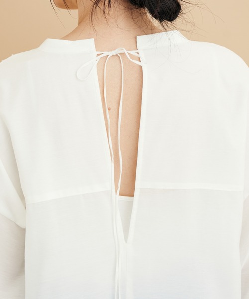 ADAM ET ROPE'（アダムエロペ）の「【WEB限定】バックリボンチュニックシャツ（シャツ/ブラウス・レディース・グリーン系その他/ブラック/ホワイト・FREE）」の14枚目の写真