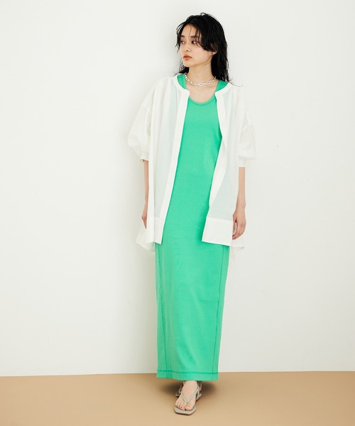 ADAM ET ROPE'（アダムエロペ）の「【WEB限定】バックリボンチュニックシャツ（シャツ/ブラウス・レディース・グリーン系その他/ブラック/ホワイト・FREE）」の21枚目の写真