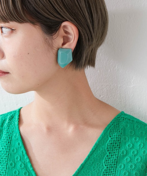 ear PAPILLONNER（イアパピヨネ）の「(WEB)コハクトウイヤリング（イヤリング・レディース・ダークグリーン/ピンク系その他/カーキ/グレー/ブルー・FREE）」の6枚目の写真