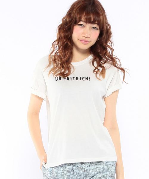 Another Edition（アナザーエディション）の「ロゴ刺しゅうTシャツ/AEBC LOGO EMBR T（Tシャツ/カットソー・レディース・オフホワイト/グレー/ベージュ/ライトブルー・ﾌﾘ-）」の8枚目の写真