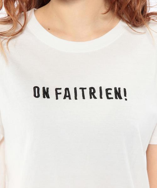 Another Edition（アナザーエディション）の「ロゴ刺しゅうTシャツ/AEBC LOGO EMBR T（Tシャツ/カットソー・レディース・オフホワイト/グレー/ベージュ/ライトブルー・ﾌﾘ-）」の22枚目の写真