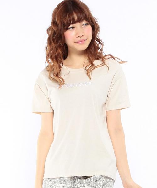 Another Edition（アナザーエディション）の「ロゴ刺しゅうTシャツ/AEBC LOGO EMBR T（Tシャツ/カットソー・レディース・オフホワイト/グレー/ベージュ/ライトブルー・ﾌﾘ-）」の15枚目の写真