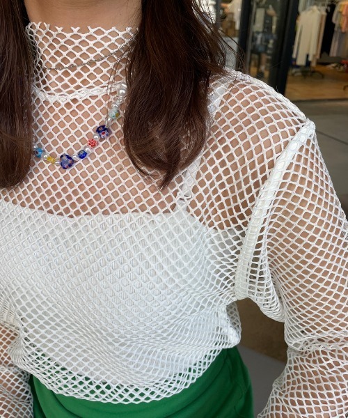 nemne store(ネンネストア)の「【低身長用サイズあり】メッシュプルオーバー(Tシャツ/カットソー・レディース・ブラック/オフホワイト/クリーム・SMALL/MEDIUM)」の6枚目の写真