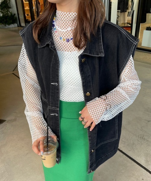 nemne store(ネンネストア)の「【低身長用サイズあり】メッシュプルオーバー(Tシャツ/カットソー・レディース・ブラック/オフホワイト/クリーム・SMALL/MEDIUM)」の21枚目の写真