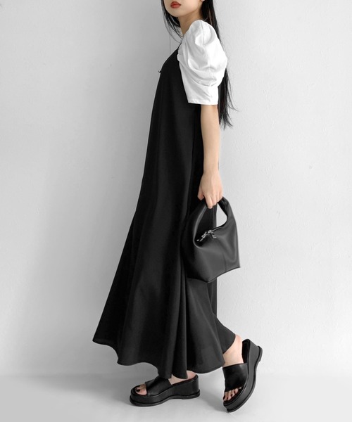 LVEU.(ラブユ.)の「Long flare camisole one-piece / ロングフレアキャミソールワンピース(ワンピース・レディース・ブルー/ブラック・FREE)」の16枚目の写真